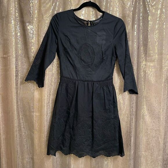Victoria’s Secret Black Gothic Victorian Embroidered Doll Dress, Small, Size 4 N - Picture 1 of 12
